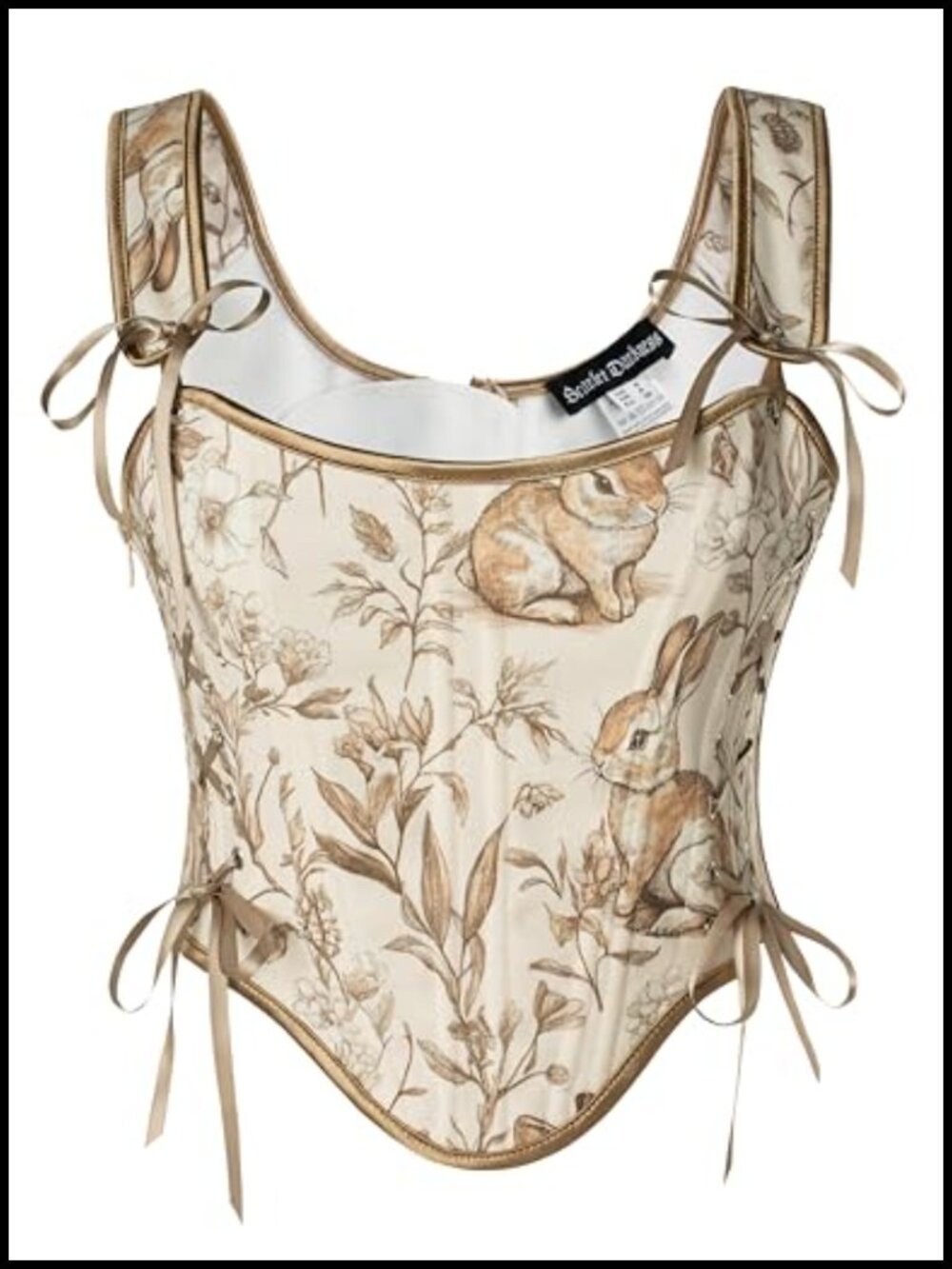 Renaissance Lace Up Floral Bustier Corset Top